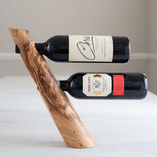 Wine bottle rack olive wood