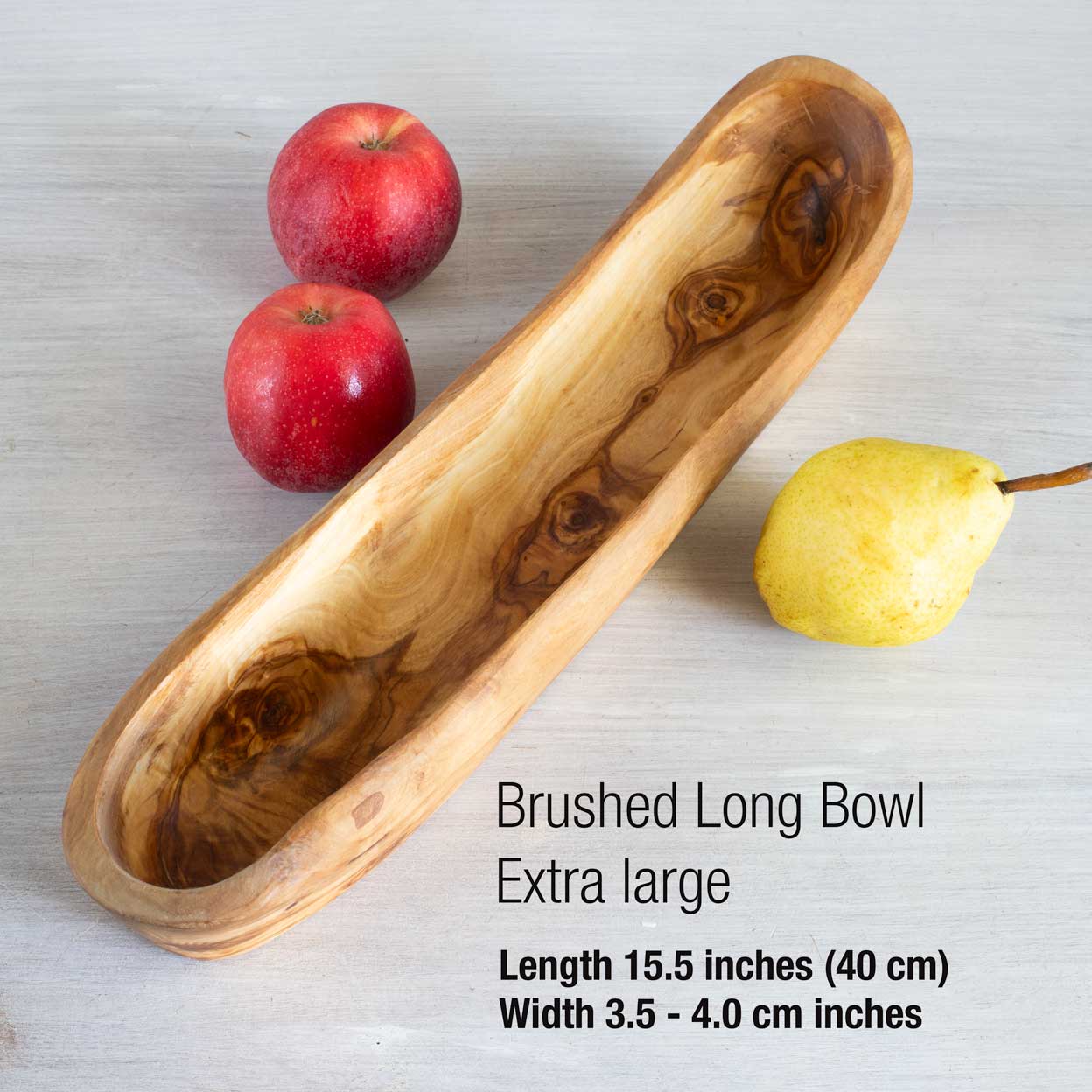 CAMARQUE Long Bowl OLIVE WOOD HANDCRAFTED - Jamailah