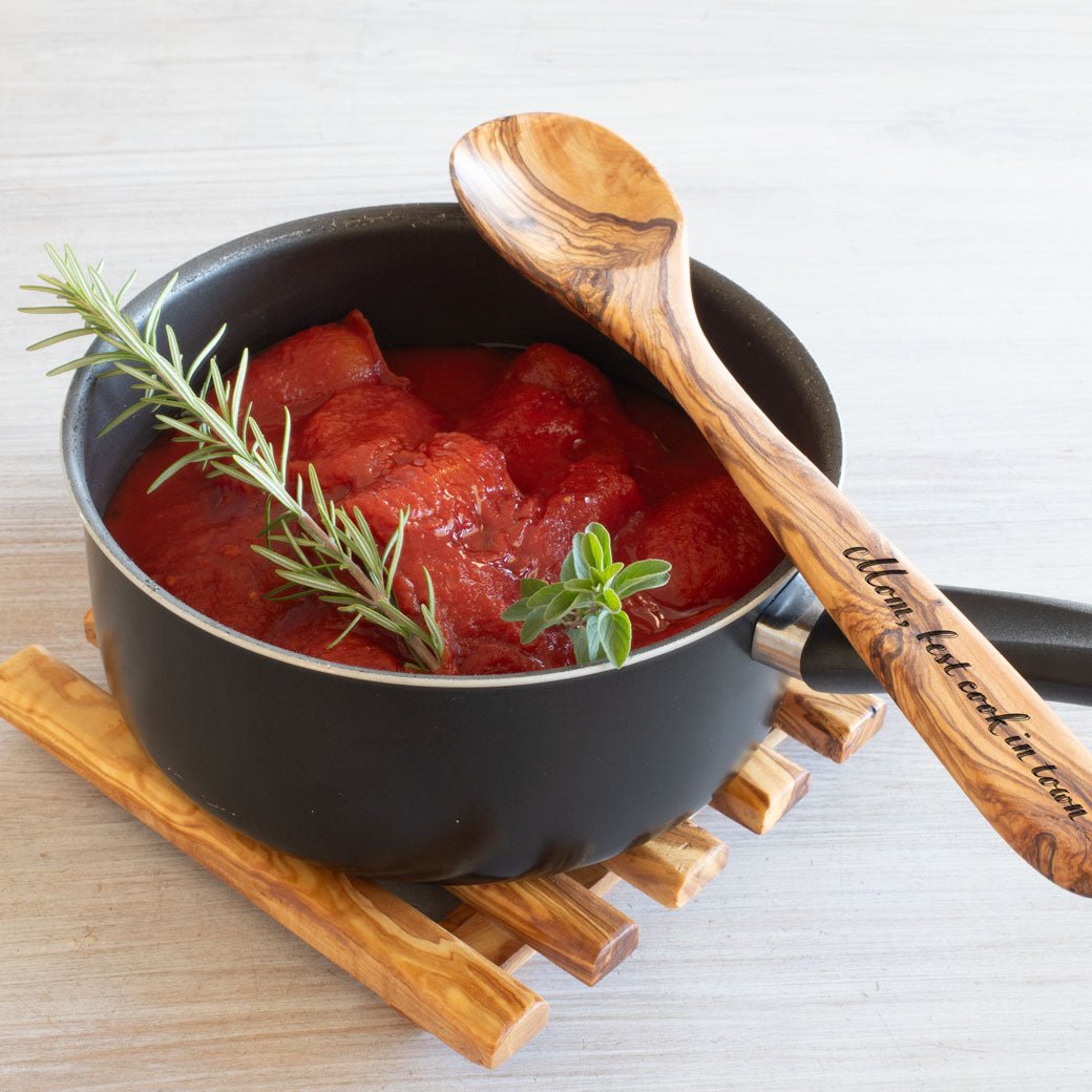 PERPIGNAN Cooking Spoons Collection OLIVE WOOD HANDCRAFTED FREE ENGRAVING - Jamailah
