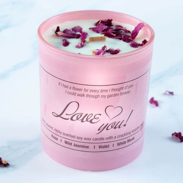 Hand-poured soy wax candle in jar wooden wick