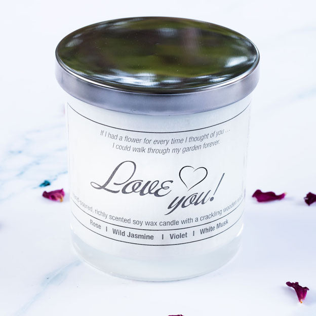 Hand-poured soy wax candle in jar wooden wick