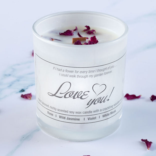 Hand-poured soy wax candle in jar wooden wick