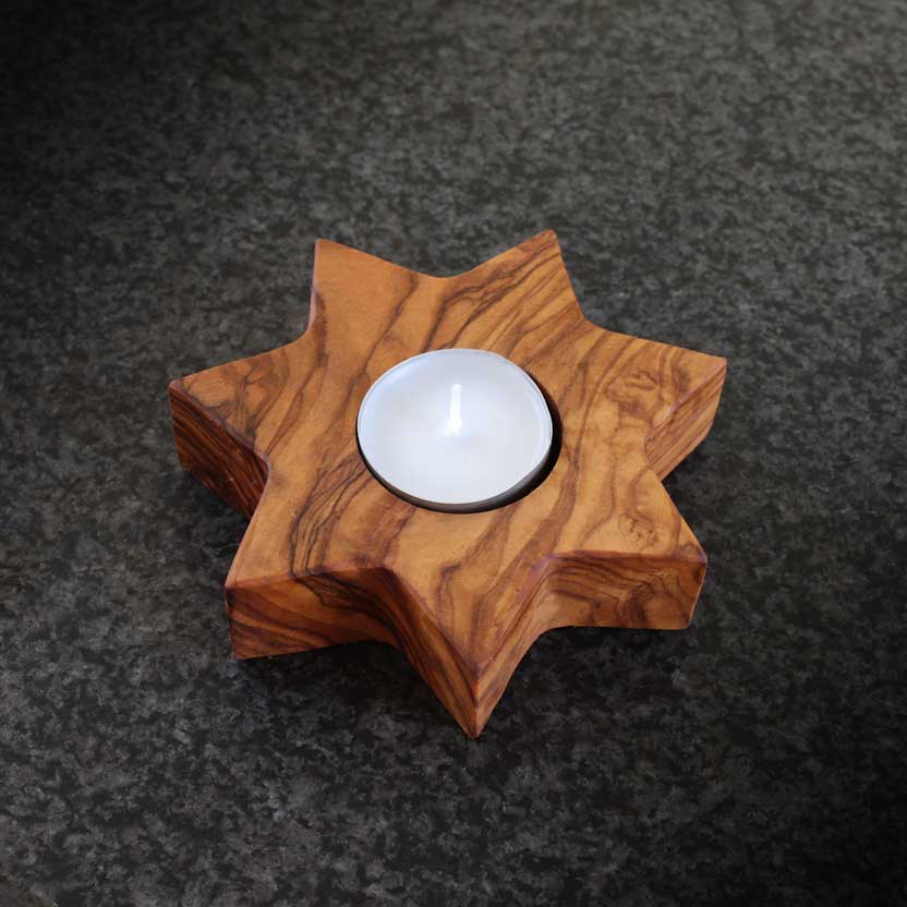 STELLA Star candle holder from Olive Wood Handcrafted - Jamailah
