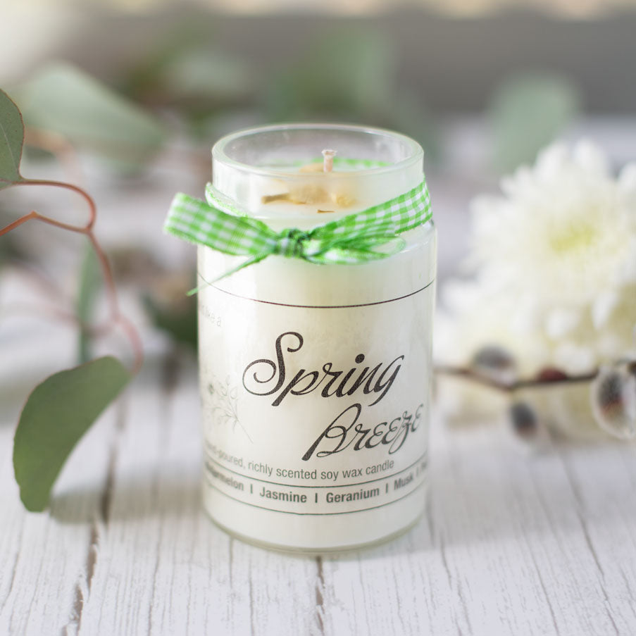 soy wax candle spring breeze richly scented