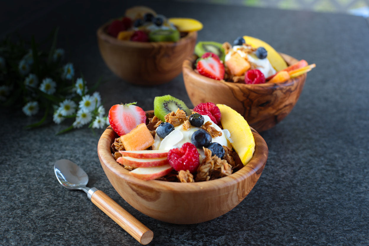 Cereal and salad bowl olive wood