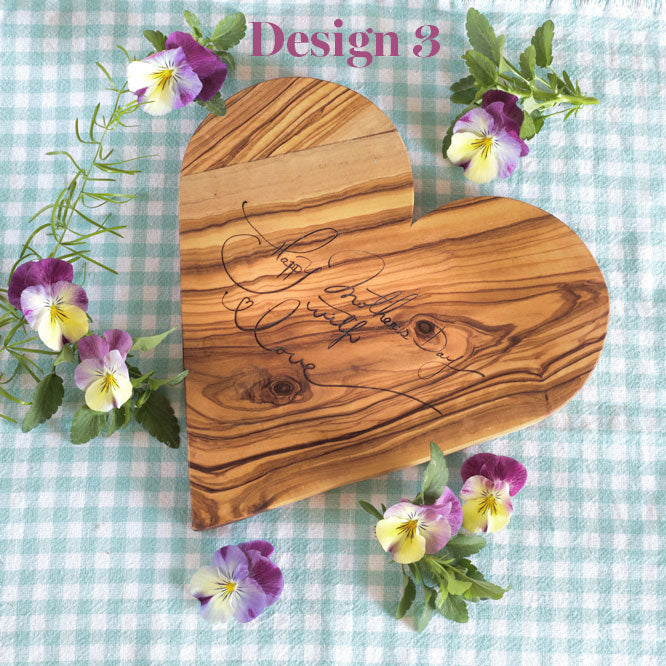 Heart Shaped board Mothersday olive wood