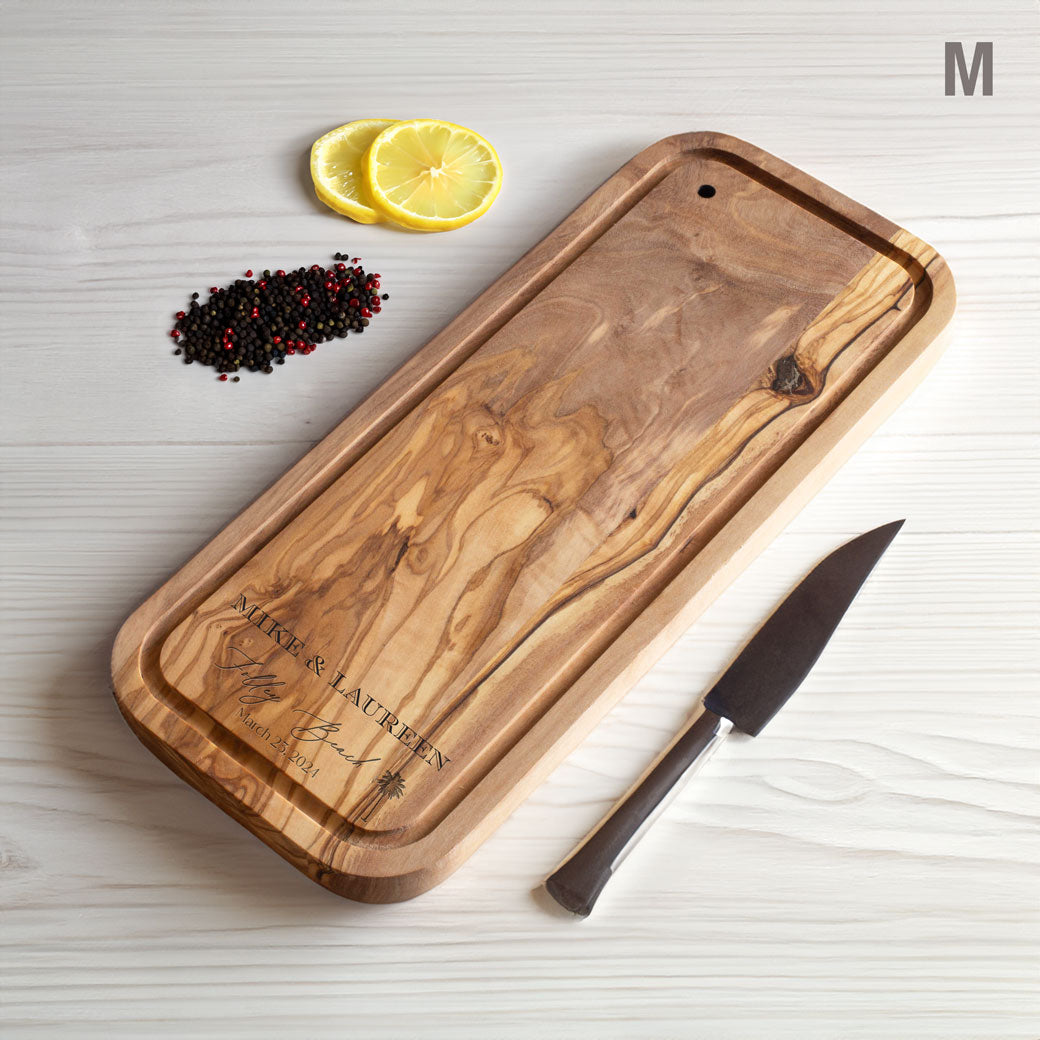 Charcuterie board from olive wood