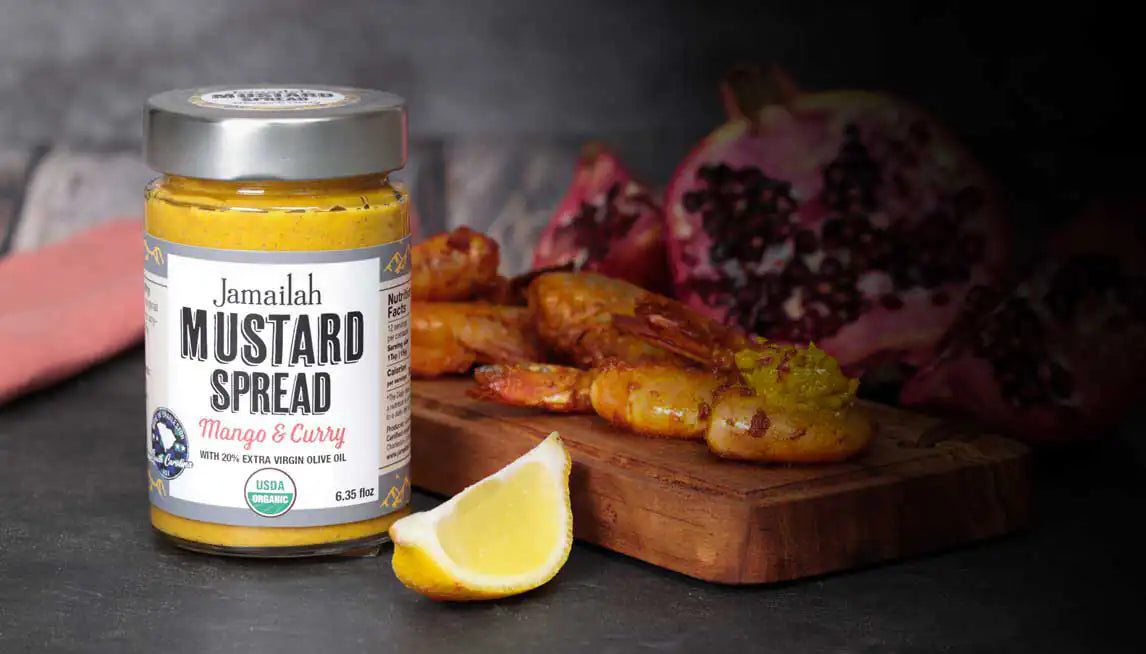 Mango and curry gourmet mustard