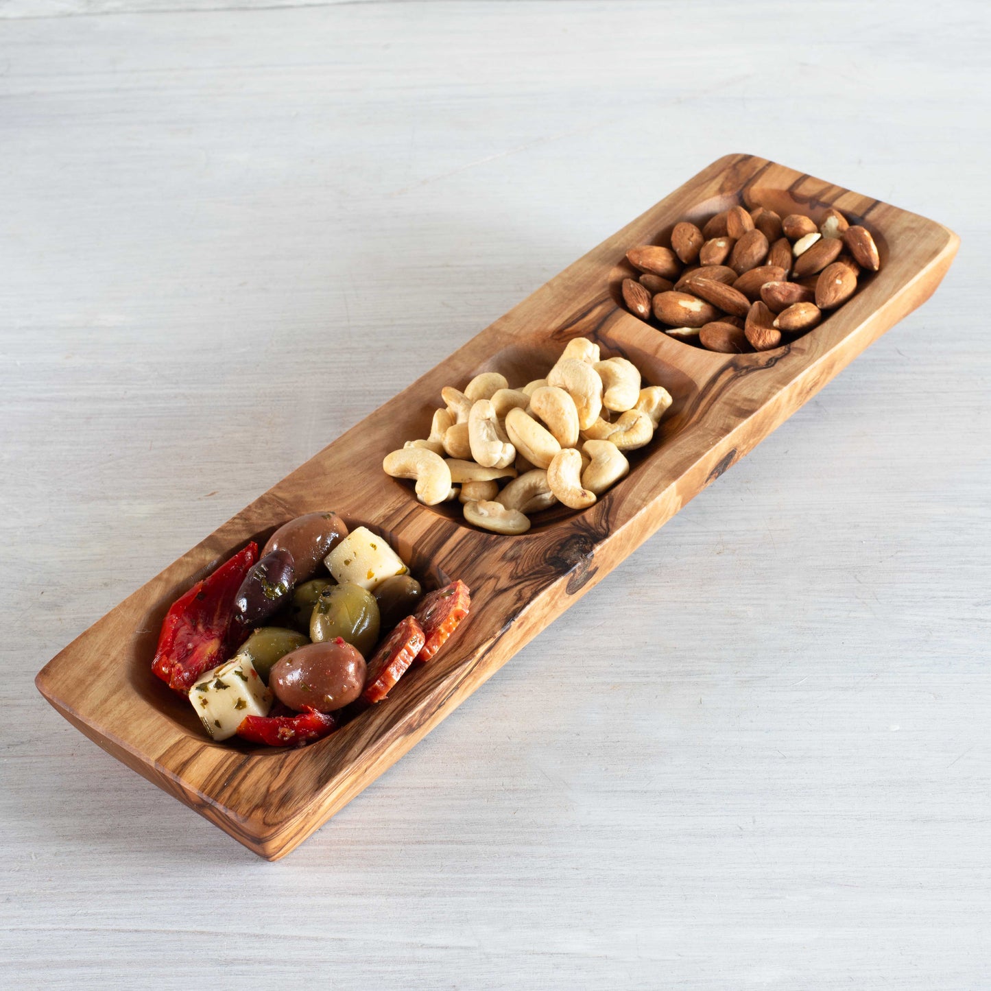 snack serving board olive wood