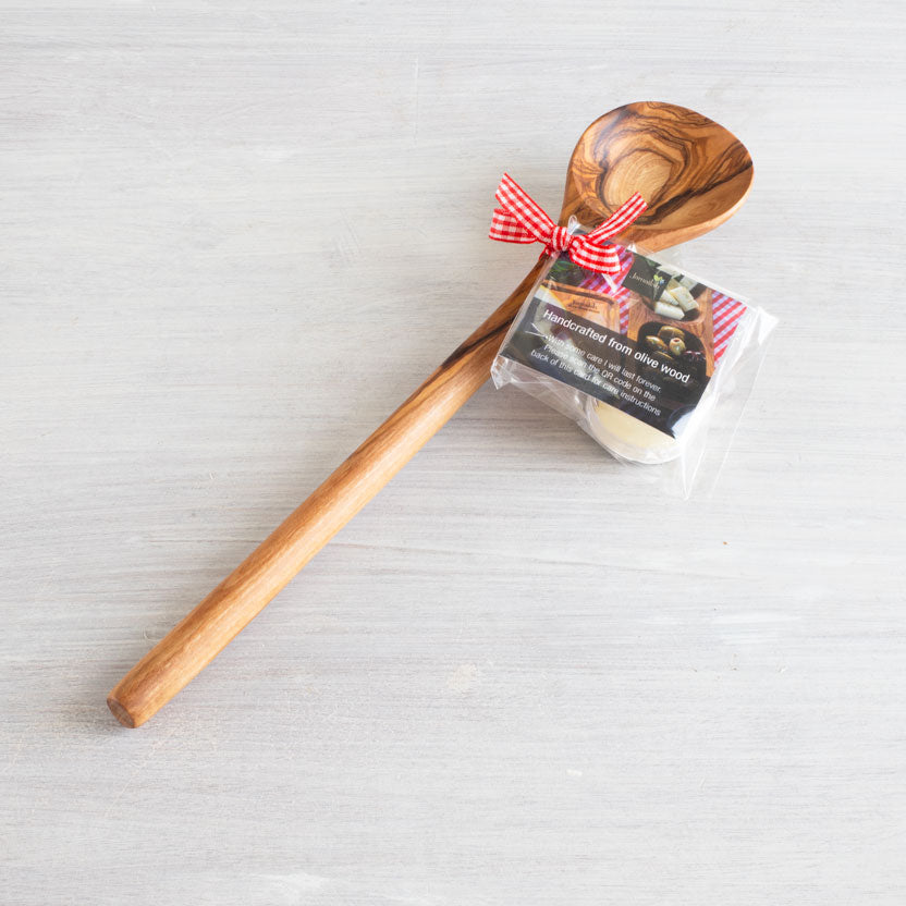 cooking spoon made from olive wood