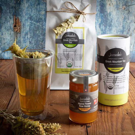Combo Detox Greek Mountain Tea and Swiss alpine flower honey - Jamailah