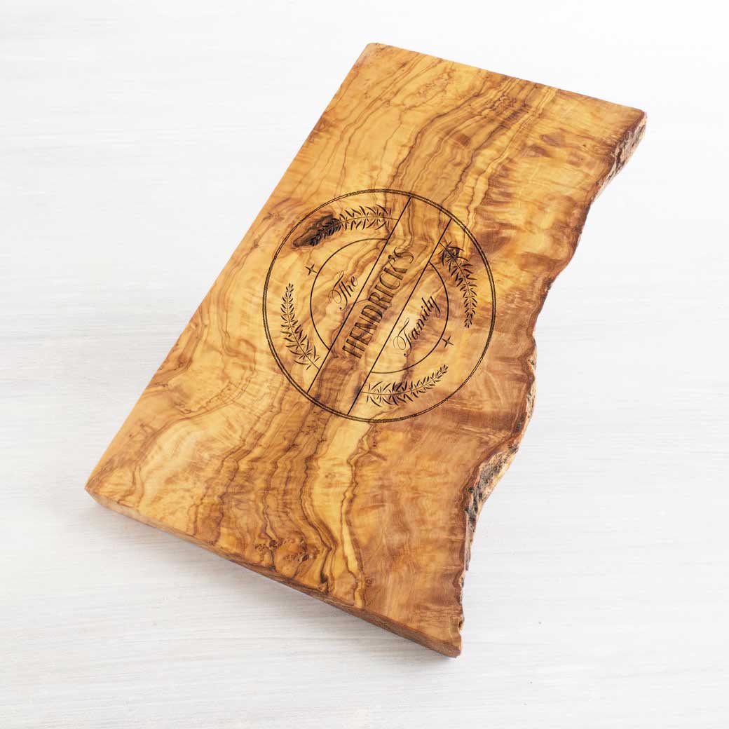 GENOVA Serving Board OLIVE WOOD HANDCRAFTED FREE ENGRAVING - Jamailah