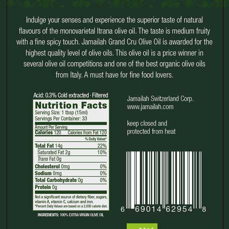 OLIVASTRO Extra Virgin Olive Oil Organic from Italy - Jamailah