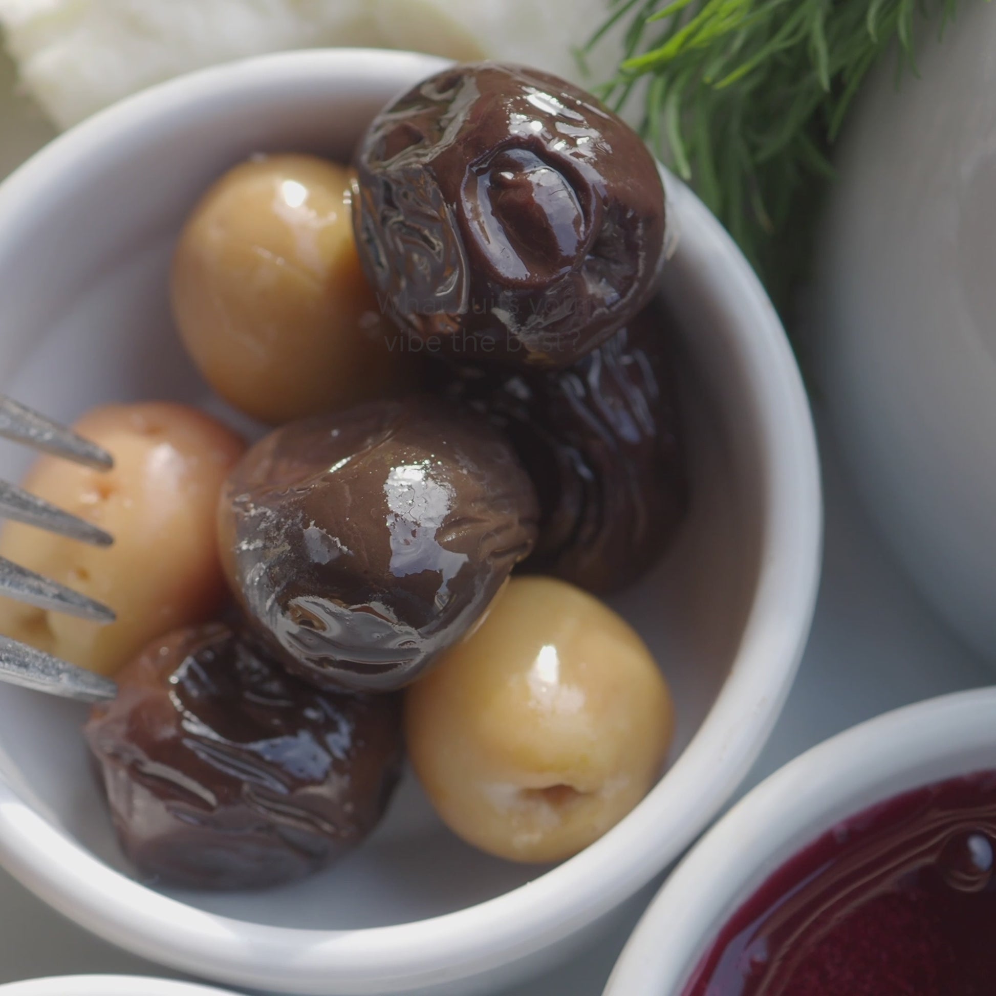 video introducing olive and fruit fork made from olive wood