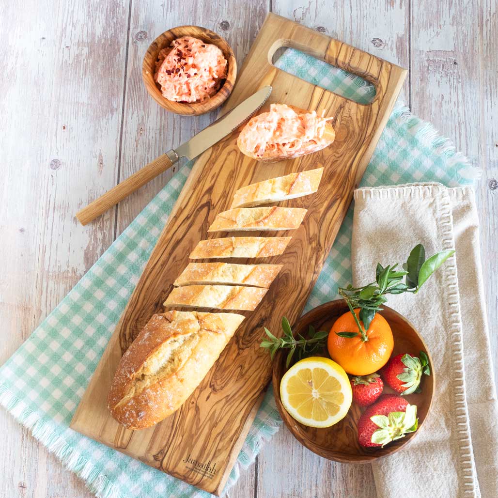 PROVENCE Serving Board OLIVE WOOD HANDCRAFTED FREE ENGRAVING - Jamailah