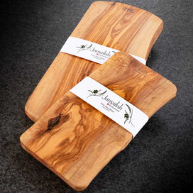 Rustic serving board Set of 2 from Olive Wood Handcrafted