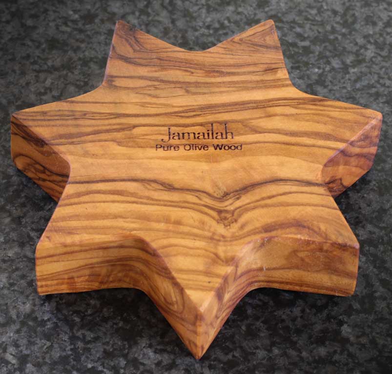 Gift set of 2 star candle holders from Olive Wood Handcrafted
