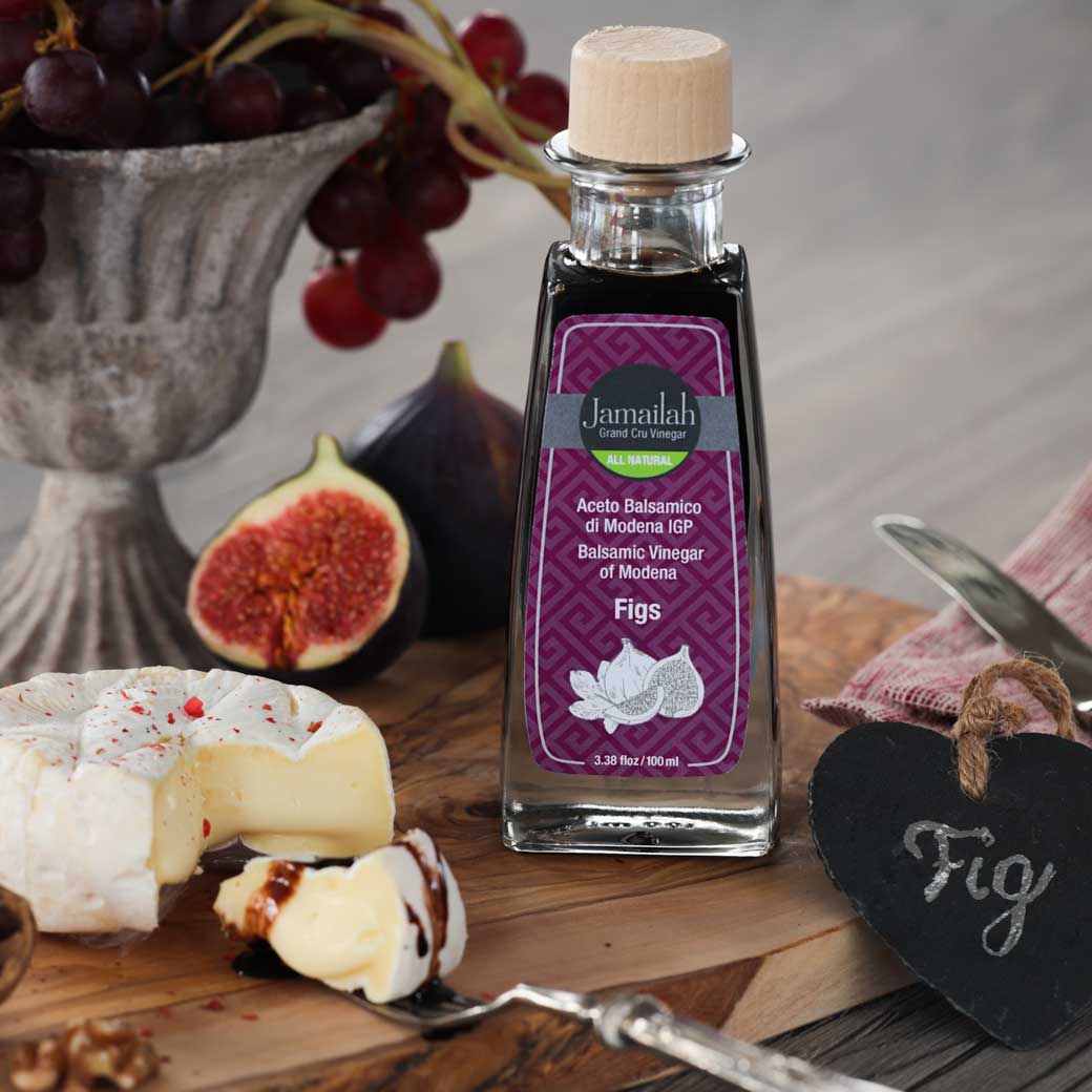fig balsamic vinegar pairs with white soft cheese