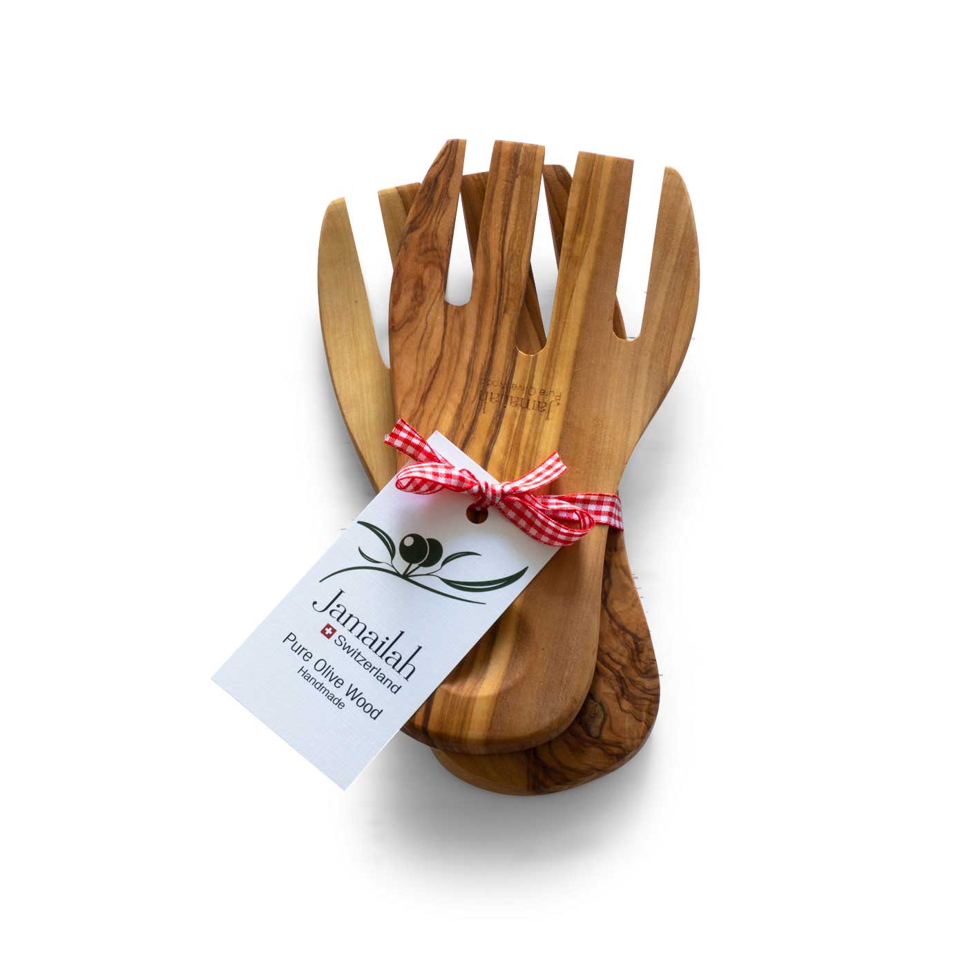 salad forks handcrafted from olive wood